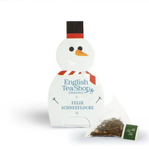 English Tea Shop Weihnachtsgeselle Schneemann Felix Schneeflocke, Tee - Pyramidenbeutel à 2 g - BIO