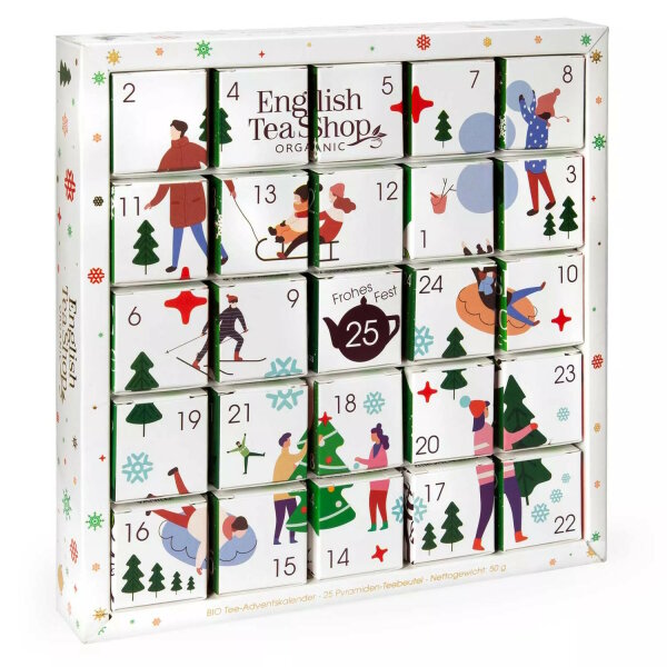 English Tea Shop Adventskalender White Ornaments BIO, Tee, 25 Beutel à 2 g